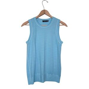 Vineyard Vines Light Blue White Trim Cashmere Sweater Vest Size Small NWOT